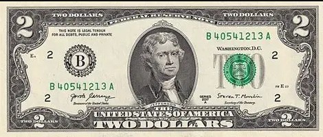 modern $2 bill front
