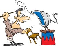 comic style color drawing of a man in a lion tamers outfit, trying to tame a computer