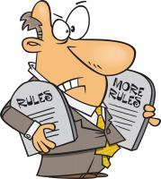 comic style drawing of a man carrying stone tablets that say 