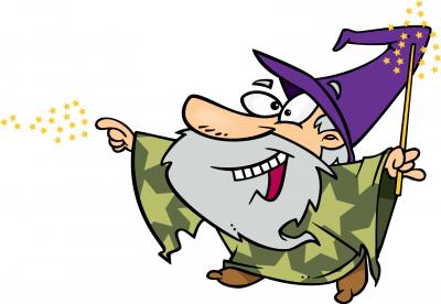 comic style drawing of a wizard