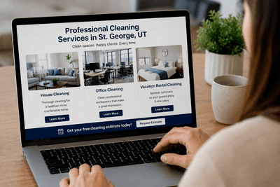 woman looking for cleaning services. AI generated.