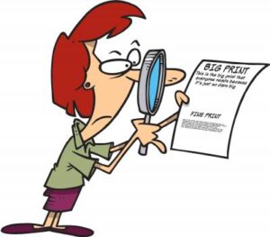 woman looking through a magnifying glass comic style drawing