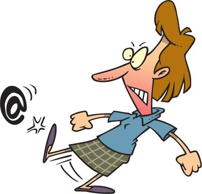 A woman kicking an @ sign - comic style drawing. This article is about SEO test score