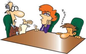 drawing of very boring business meeting