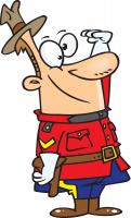 drawing of a Canadian Mounty saluting