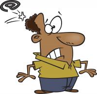 drawing of a guy being hit with an @ sign