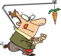 drawing of a guy chasing a carrot