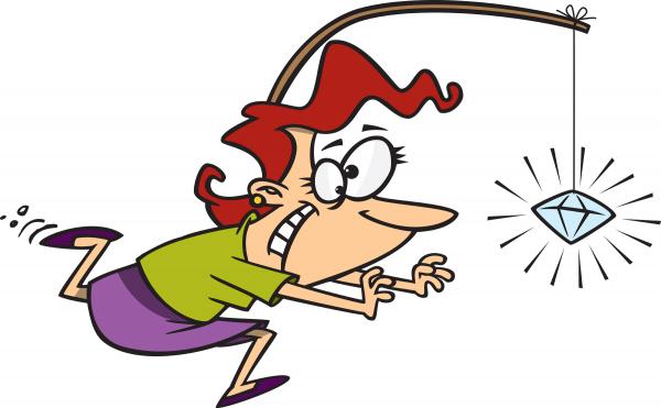 drawing of a woman chasing a diamond - backlinks for small businesses