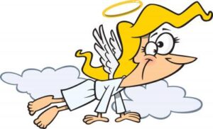 comic style drawing of an angel